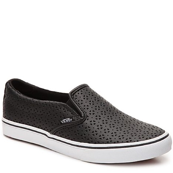 Vans Shoes - Vans Asher Perf Geo Black Slip ons | 6 NIB